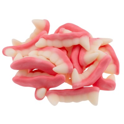 Entdecke den süßen Biss der Dunkelheit mit unseren Fruchtgummi-Vampirzähnen!