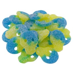 Blau-Gelbe Schädel Fruchtgummi – sauer, spritzig & vegan