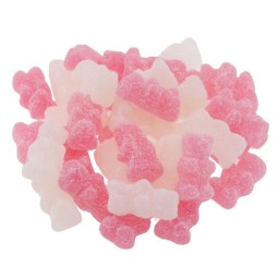 Vegane gezuckerte Bären – Rosa & Weiß | Halalicious Fruchtgummi