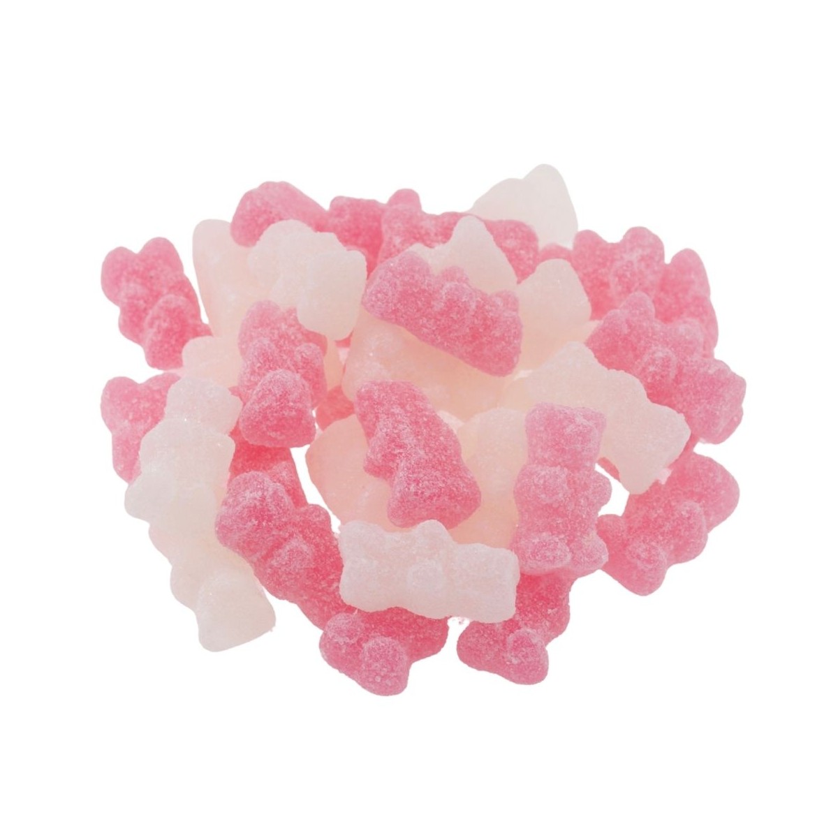 Vegane gezuckerte Bären – Rosa & Weiß | Halalicious Fruchtgummi
