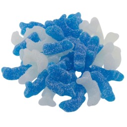 Saure Delfine Blau-Weiß – Vegane Fruchtgummis mit Biss