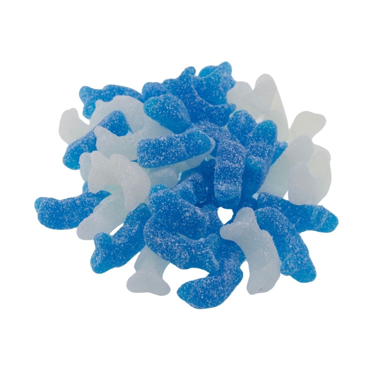Saure Delfine Blau-Weiß – Vegane Fruchtgummis mit Biss