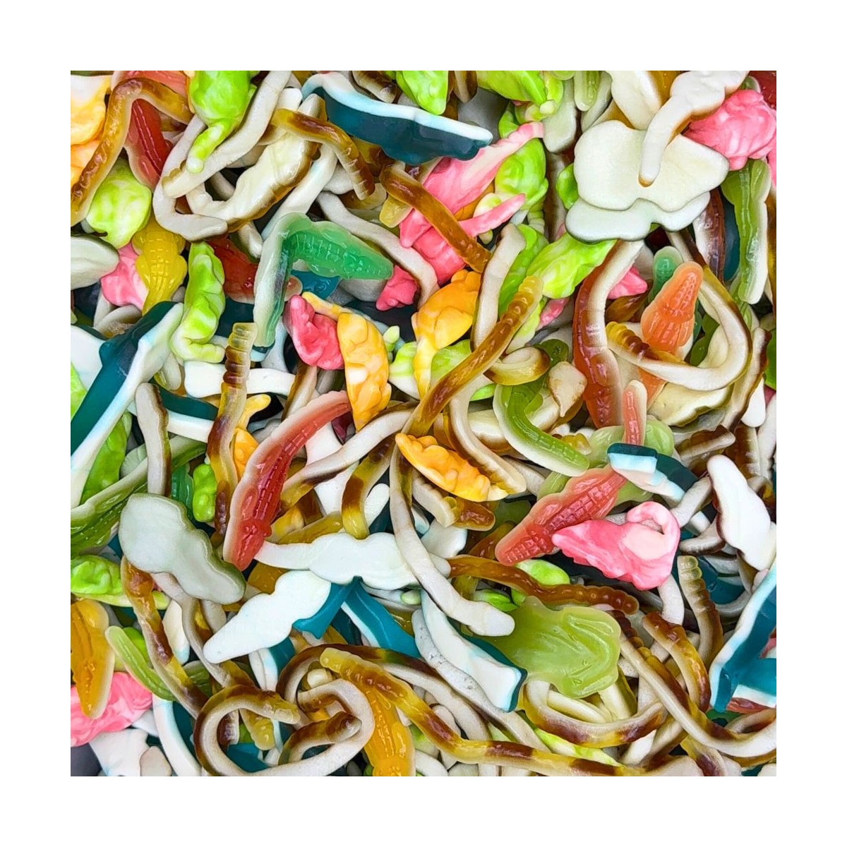 Riesen Tier Mix Fruchtgummi – 5 Sorten in Tierformen, Apfel, Cola, Himbeere & mehr