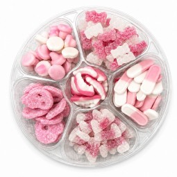 Rosa Candyplatte – Süßer & Saurer Fruchtgummi Mix | Halalicious